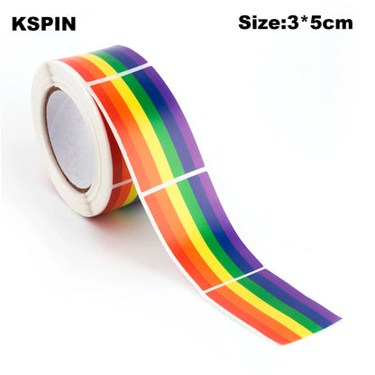 Pride Sticker Roll – 8 Designs | 250 Stickers | 3×5cm | Self-Adhesive