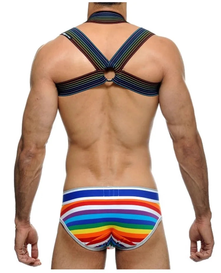 Elastane Chest Strap Harness | White & Black | 3 Sizes