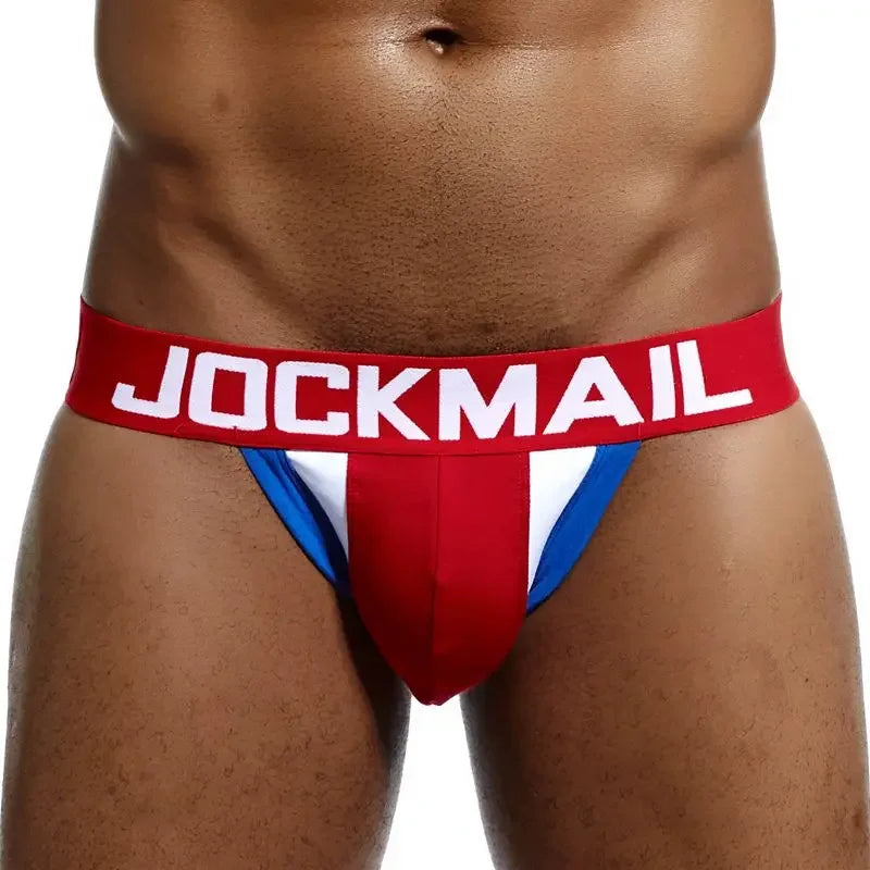 Cotton Jockstrap – Red, Blue, Black & Navy | M–2XL | Cotton & Lycra