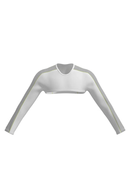 Tauwell Long-Sleeve Micro Crop Top – Black & White | M–2XL | Polyester