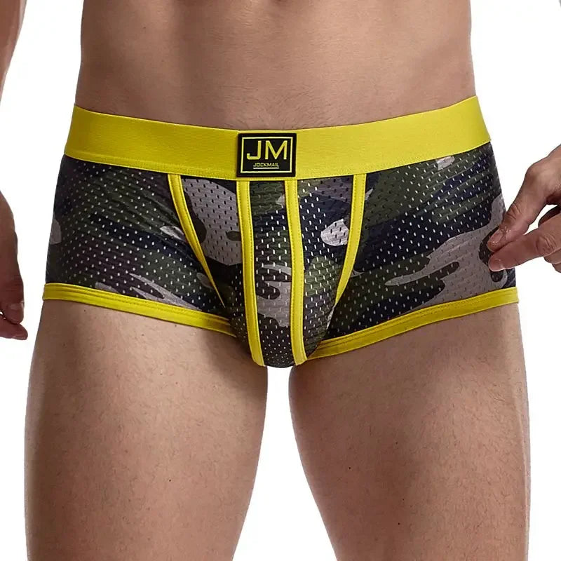 Camo Print Mesh Boxer Short – 6 Colours | M–2XL | Nylon & Lycra