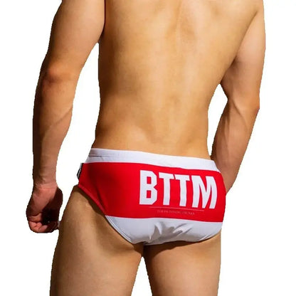 Letter Print Swimbrief – 3 Colours | M–2XL | Polyester & Elastane