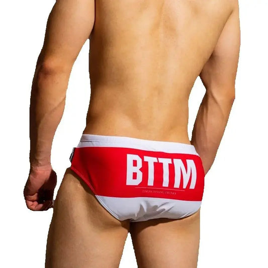 Letter Print Swimbrief – 3 Colours | M–2XL | Polyester & Elastane