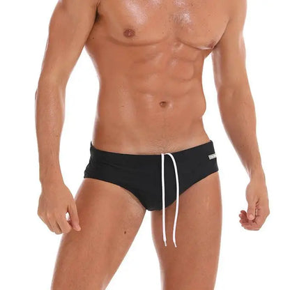 Low-Rise Swim Brief – Blue & Black | M–2XL | Nylon
