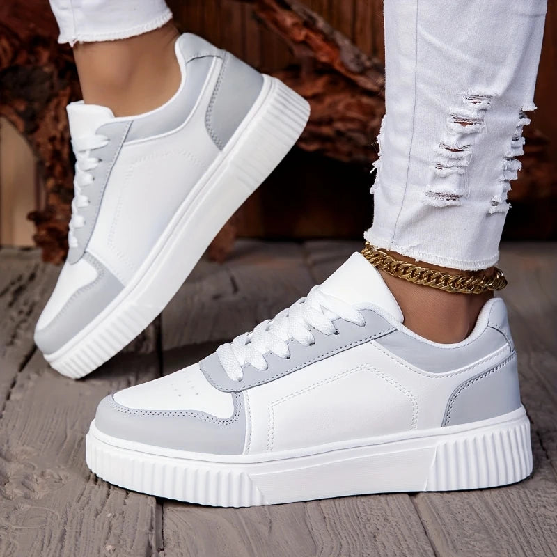 Vulcanised Sole Unisex Sneakers | White & Grey | EU 36–45