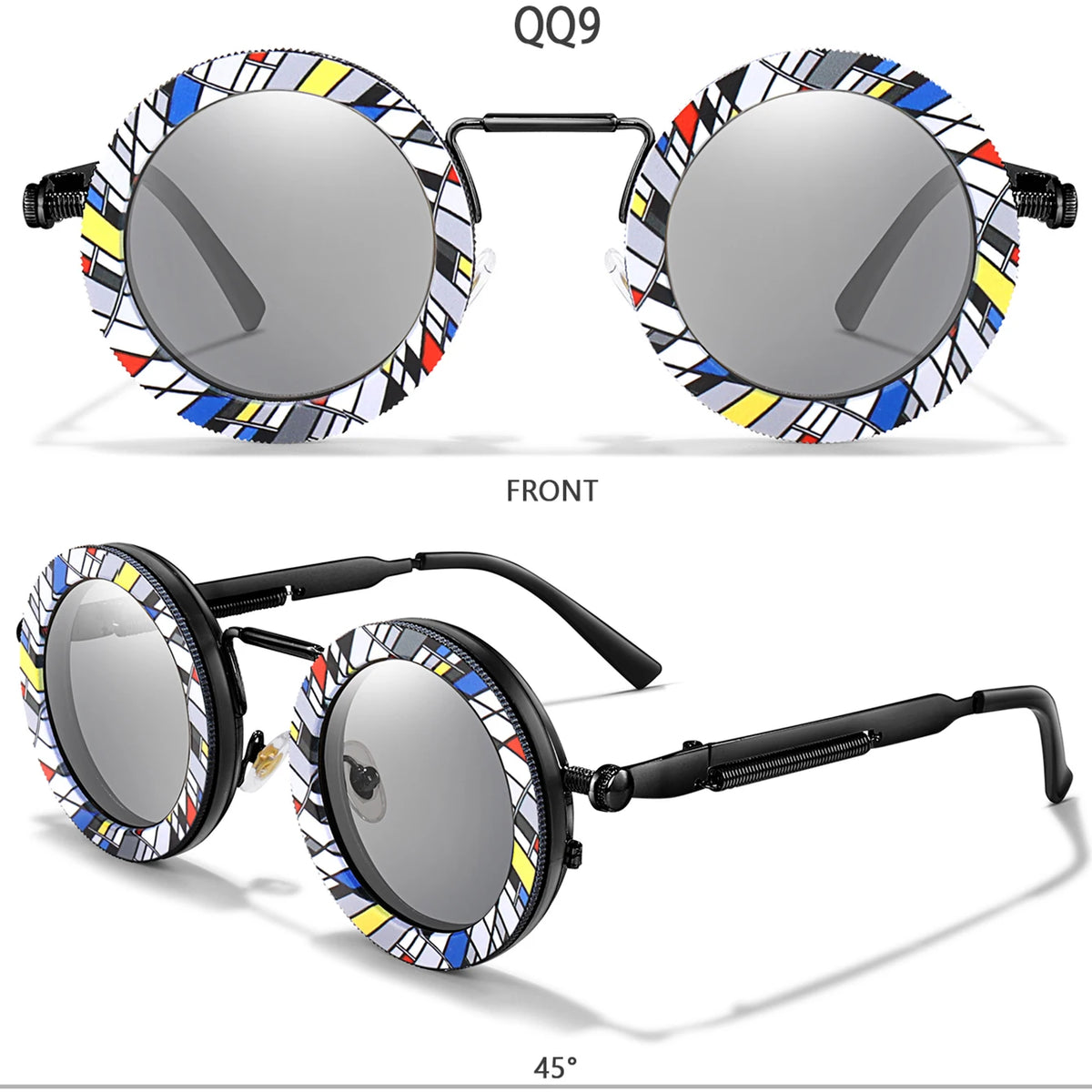 Round Steampunk Sunglasses – UV400 | 10 Colours | Metal Frame