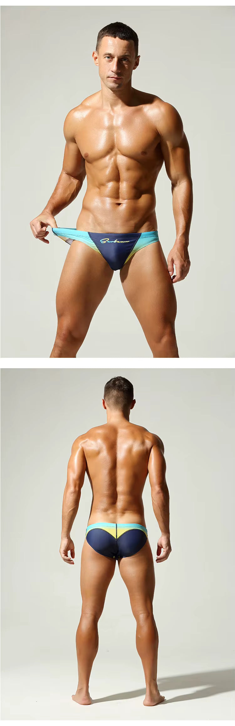Gradient Swim Brief – 4 Colours | M–2XL | Polyester & Spandex
