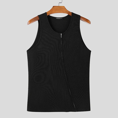 Solid Colour Knitted Tank Top | O-Neck | 3 Colours | S–3XL