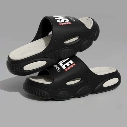 Thick Sole Slide Slippers – White, Black & Beige | EU 38–45