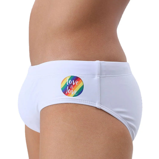 Pride Swimbrief – Black & White | With or Without Pad | M–XXL