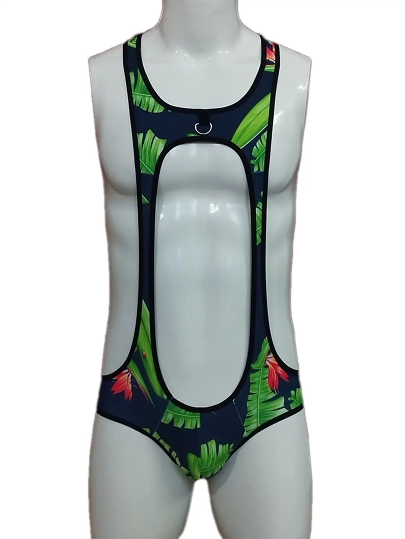 Gymnastics Bodysuit – Black, White, Yellow & Green | M–2XL | Nylon & Lycra