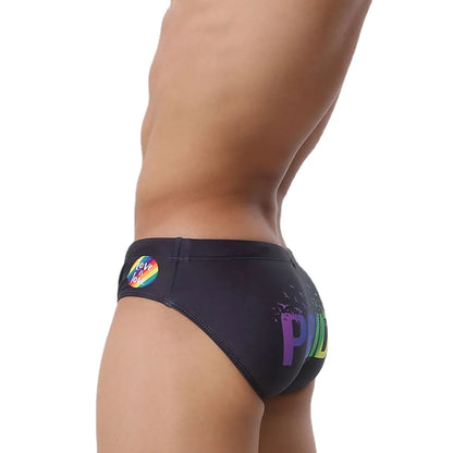 Pride Swimbrief – Black & White | With or Without Pad | M–XXL