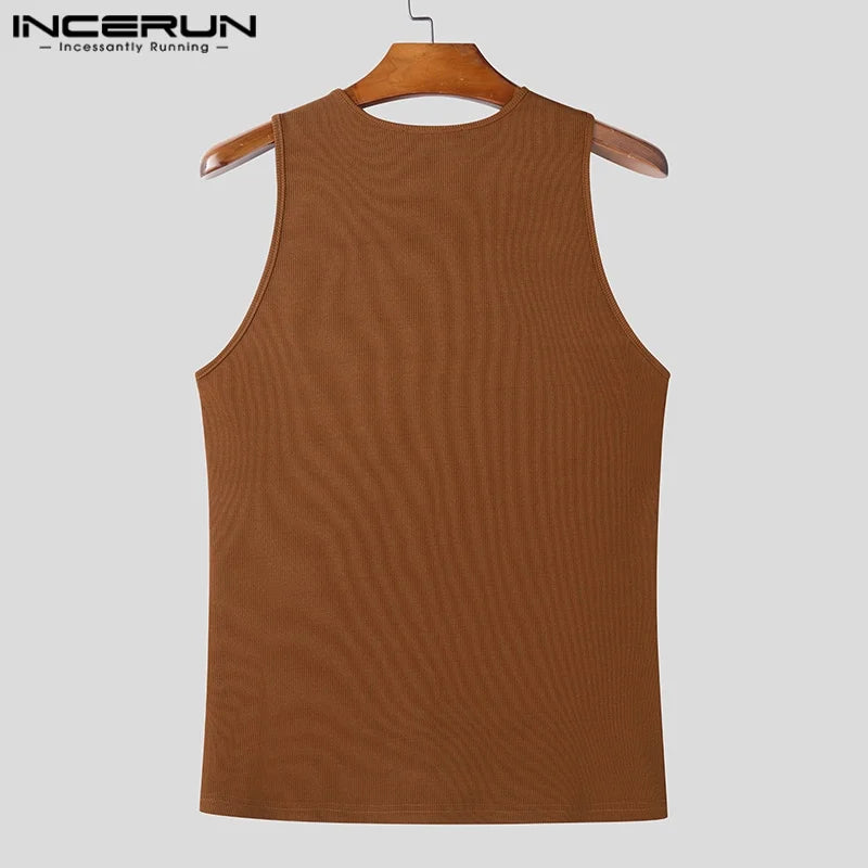 Solid Colour Knitted Tank Top | O-Neck | 3 Colours | S–3XL