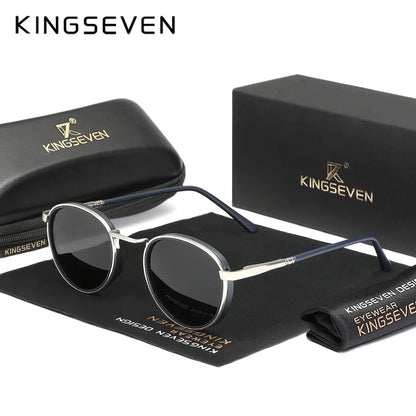 Kingseven Retro Round Sunglasses – 5 Colours | 47 mm Lenses | Alloy & Polycarbonate