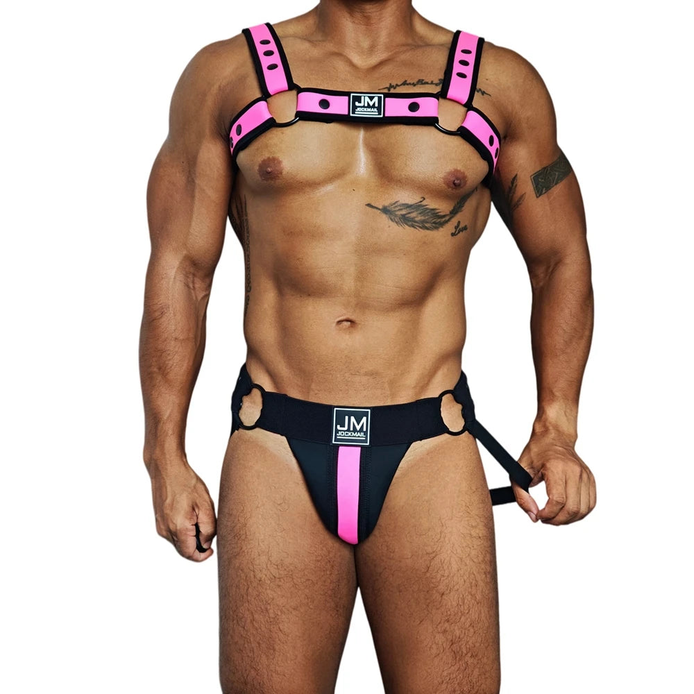 Neoprene Harness & Jockstrap Set – 7 Colours | One Size | Neoprene & Elastane