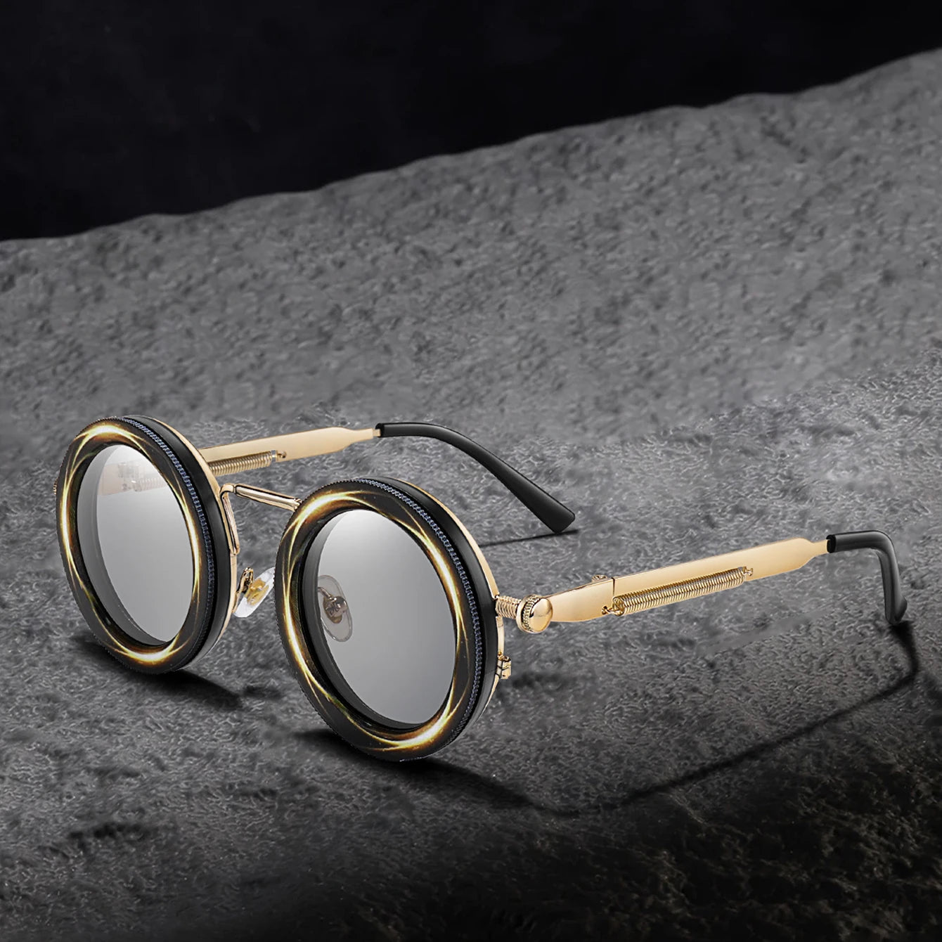 Round Steampunk Sunglasses – UV400 | 10 Colours | Metal Frame