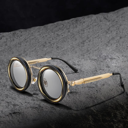 Round Steampunk Sunglasses – UV400 | 10 Colours | Metal Frame