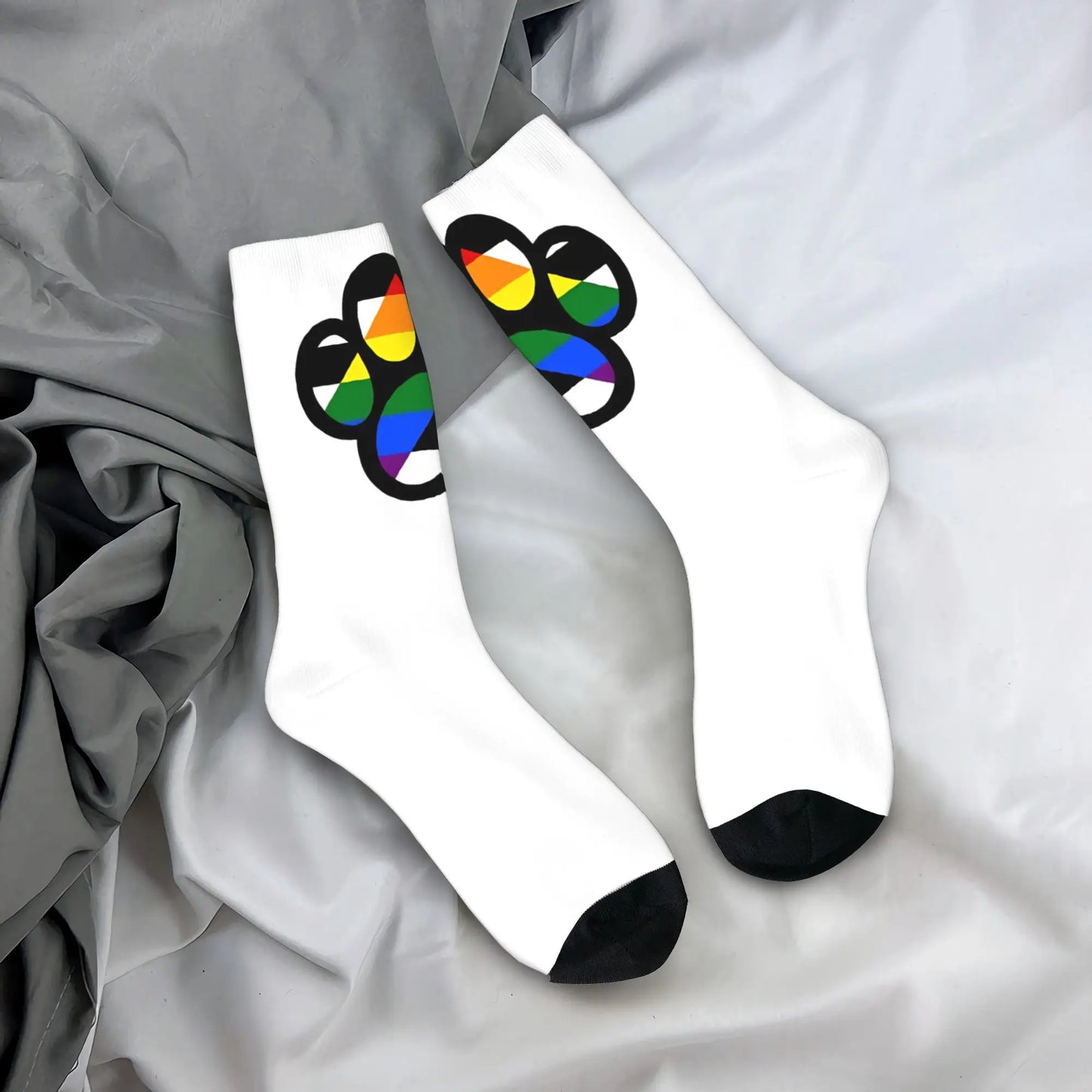 Pride Graphic Crew Socks – White | One Size | Polyester