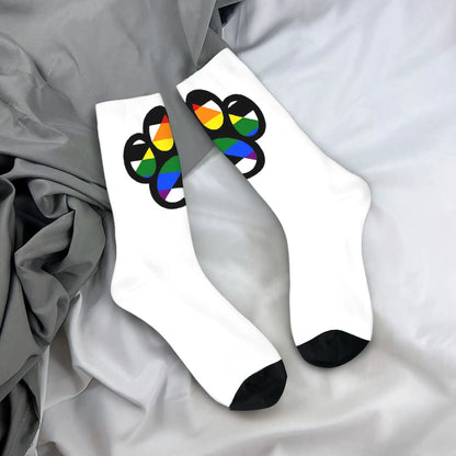 Pride Graphic Crew Socks – White | One Size | Polyester