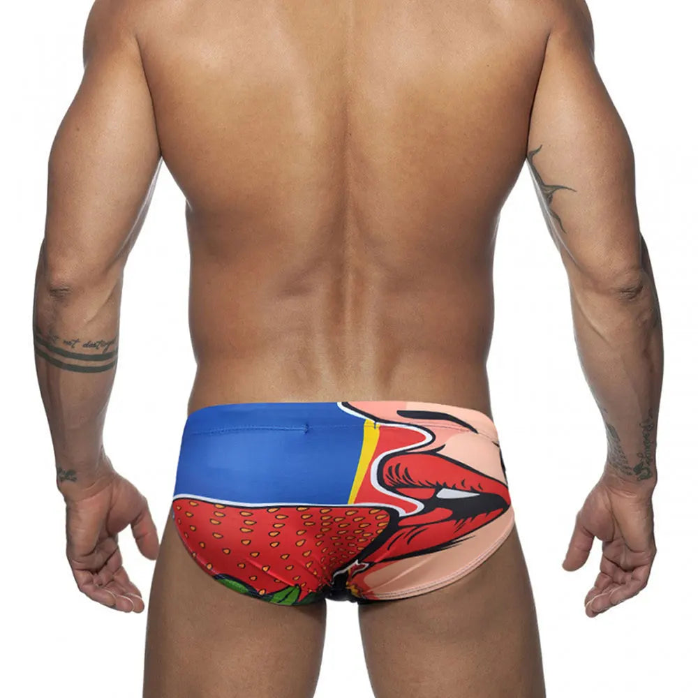 Star Print Swim Brief – With or Without Pad | M–2XL | Polyester & Elastane