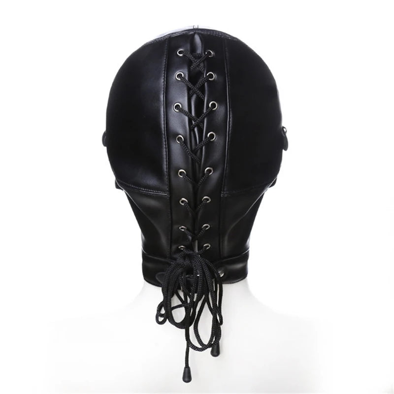 Premium Leather Cap with Eye Mask & Mouth Gag – 3-Piece Set | One Size