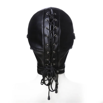 Premium Leather Cap with Eye Mask & Mouth Gag – 3-Piece Set | One Size