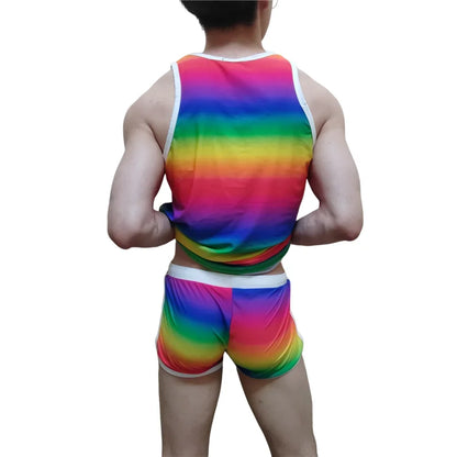 Rainbow Pride Set – Matching Tank Top & Swim Trunks | M–XL