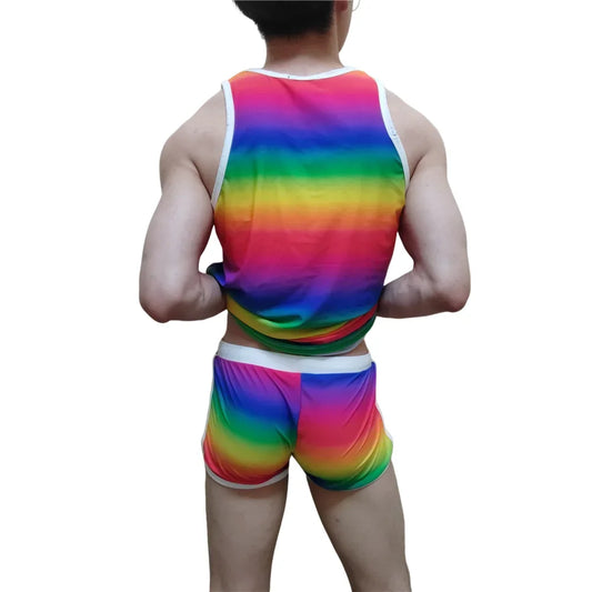 Rainbow Pride Set – Matching Tank Top & Swim Trunks | M–XL