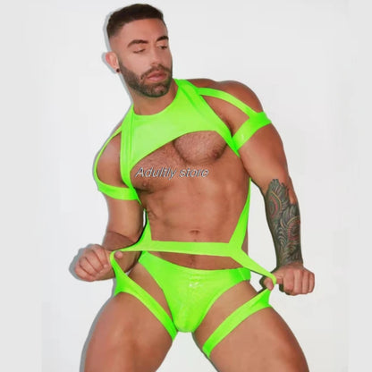 Body Harness – Black & Green | M–XXL | Nylon