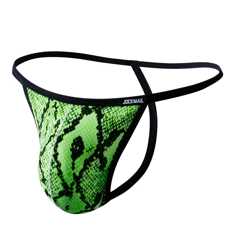 JOCKMAIL 4-Pack Ice Silk G-String Thong – Leopard Mix