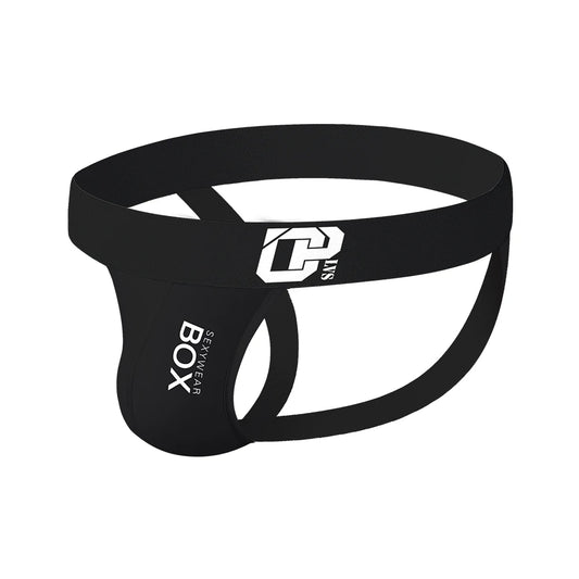 Ergonomic Pouch Jockstrap – Black & White | M–2XL | Cotton & Elastane