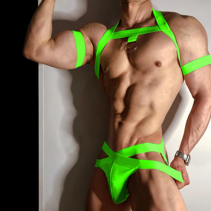 Body Harness & Jockstrap Set – 5 Colours | M–2XL | Nylon