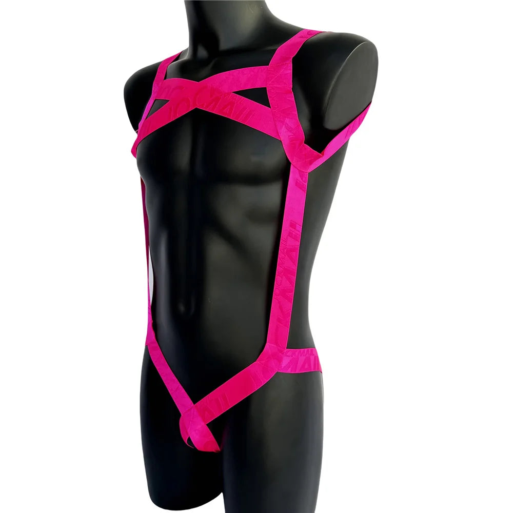 JOCKMAIL Hollow-Out Ring Strap Harness Bodysuit