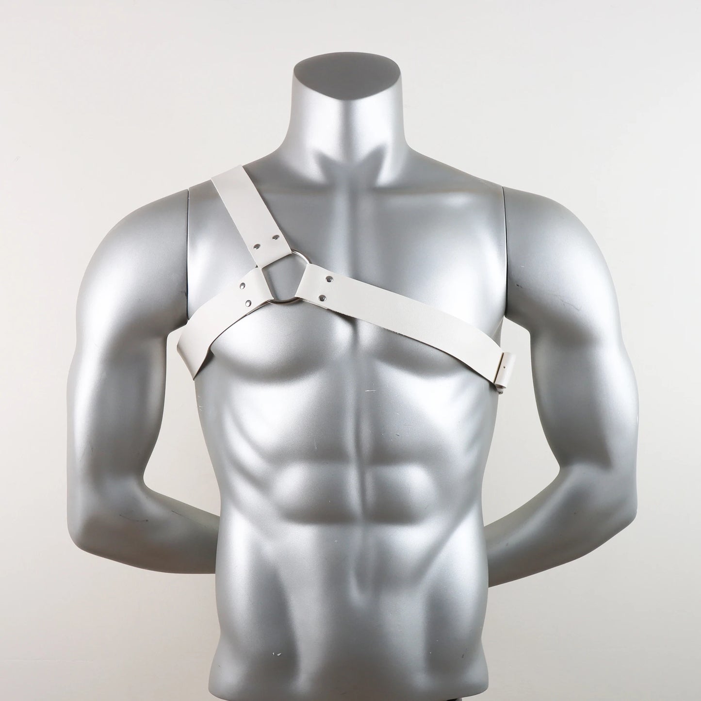 White Diagonal Shoulder Harness – Minimalist Bold Statement Harness | One Size