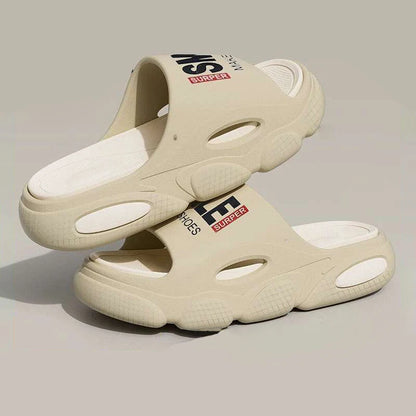 Thick Sole Slide Slippers – White, Black & Beige | EU 38–45