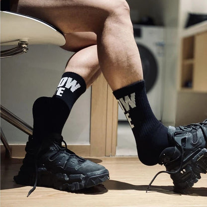 Statement Crew Socks – Black & White | One Size | Cotton & Elastane