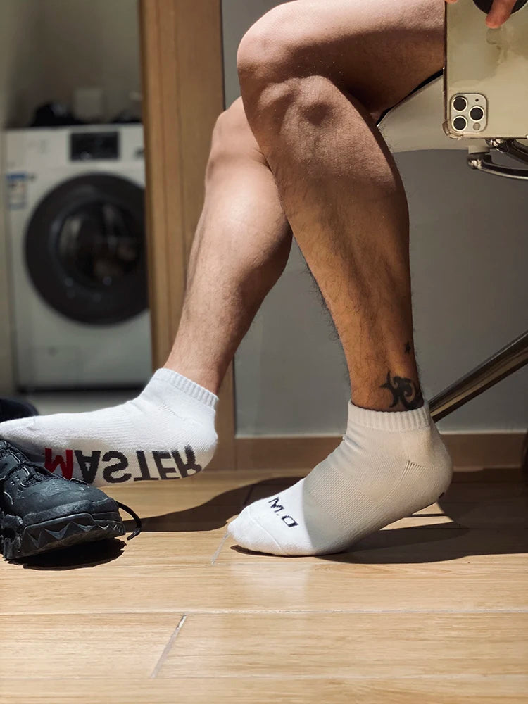 Letter Print Fetish Socks – 8 Styles | Black & White | Cotton