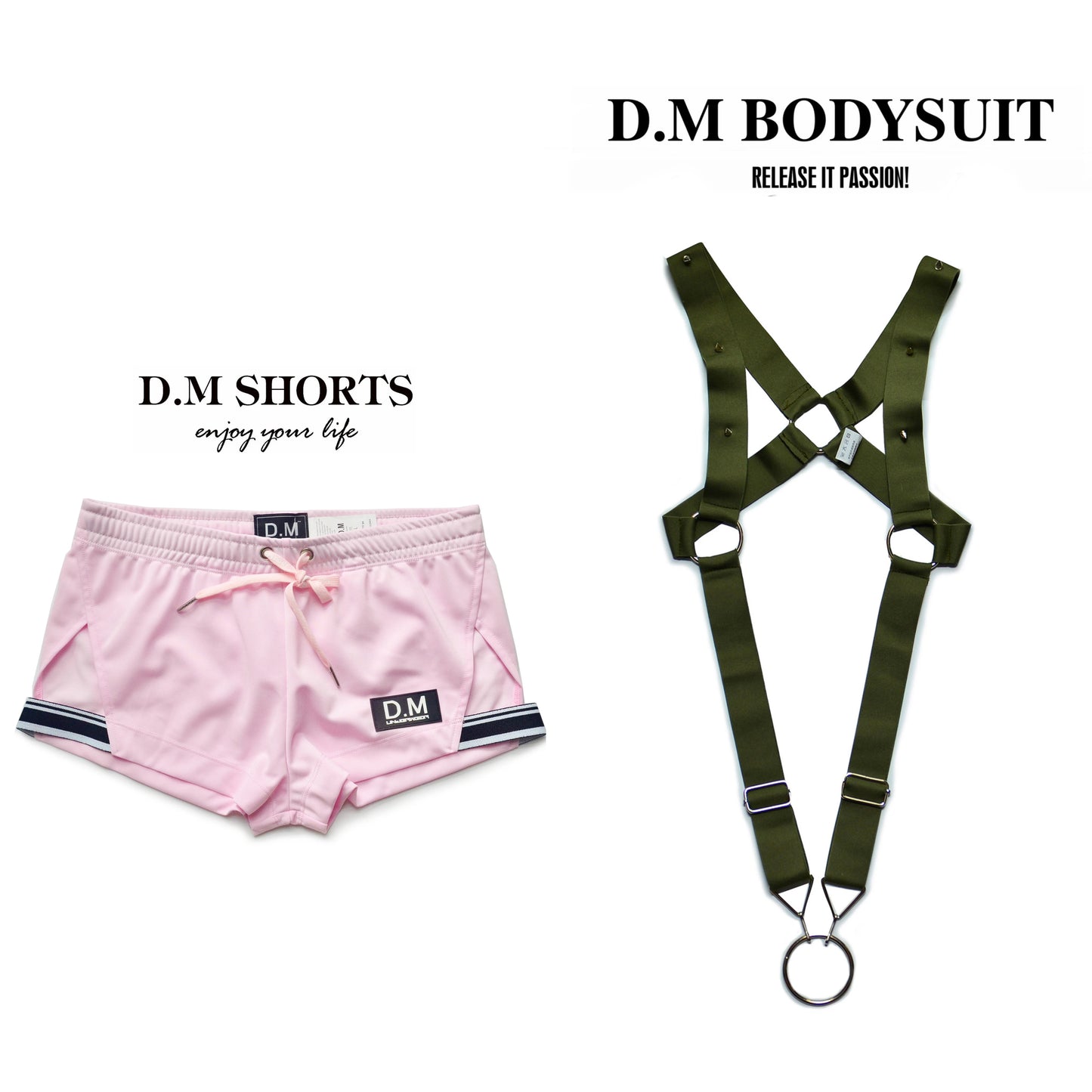 Neon Party Short & Harness Set – 10 Colours | M–2XL | Polyester & Elastane
