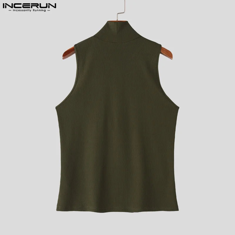 Hollow Out Knitted Tank Top | Turtleneck | 3 Colours | S–5XL