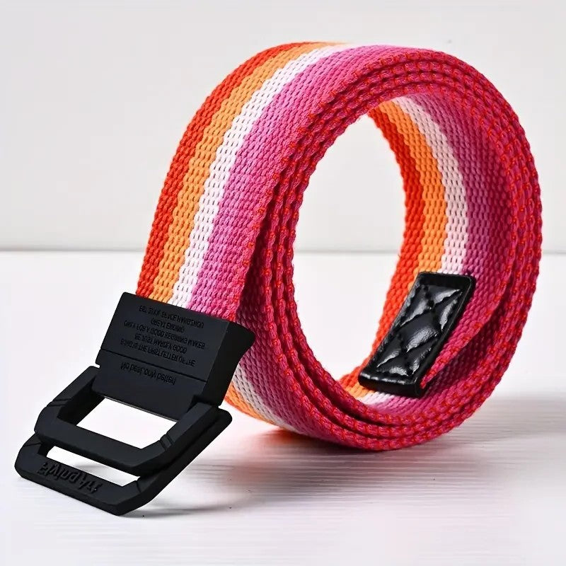 Pride Flag Stripe Canvas Belt – 9 Designs | Double Ring Buckle | 125cm