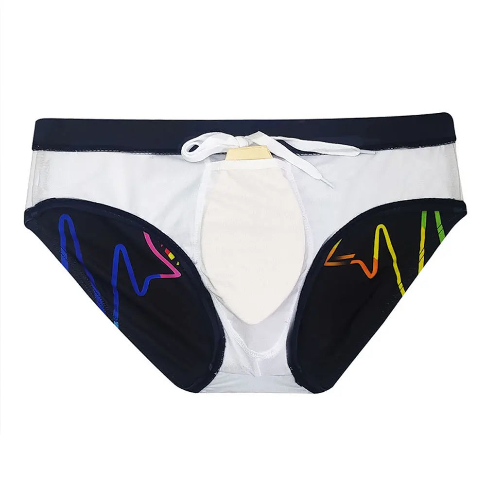 Swimbrief Love & Pride – Built-in Cup | White & Black | M–XXL