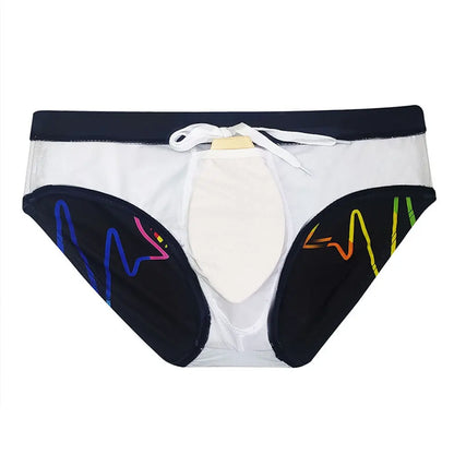 Swimbrief Love & Pride – Built-in Cup | White & Black | M–XXL