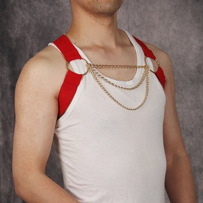 Elastic Body Harness with Chains – Stretchy Chain Detail Harness | One Size