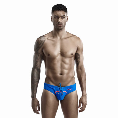 Low-Rise Swim Brief – White, Blue & Black | M–XXL | 82% Nylon & Spandex