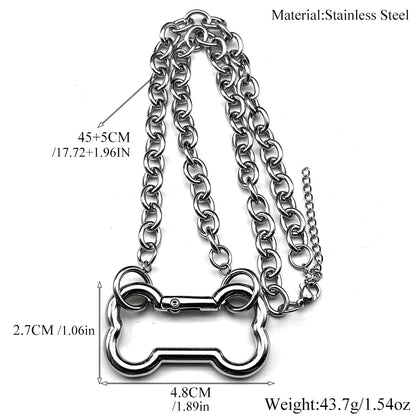 Dog Bone Pendant Necklace – 7 Styles | Stainless Steel | Punk & Goth