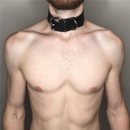 Faux Leather Collar, Wristband & Bracelet