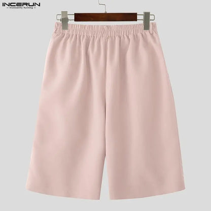 INCERUN Men's Flower Wide Leg Shorts – High Waist Baggy Streetwear | S–5XL