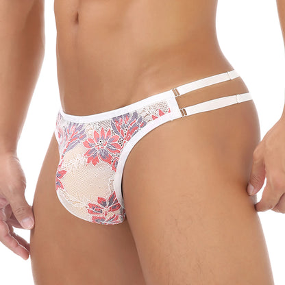 Men's Sheer String Thong – Pink, Red, Yellow & Blue | One Size | Nylon & Lycra