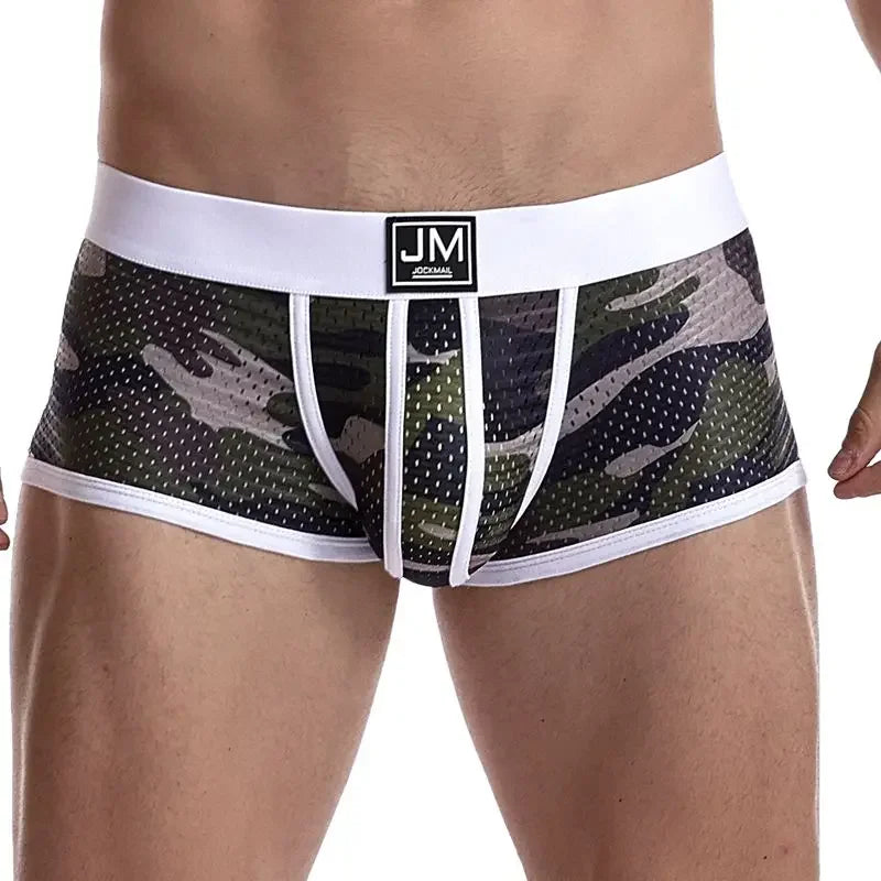 Camo Print Mesh Boxer Short – 6 Colours | M–2XL | Nylon & Lycra