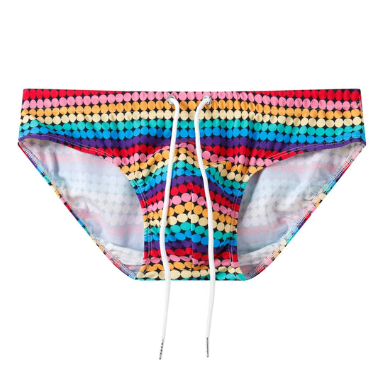 Jockmail Swimbrief – Tropical Leaves, Dots & Rainbow | M–XL
